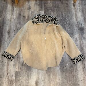 Leopard Trim Jacket